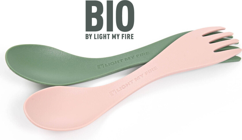 Spork Little Bio 2-pack OneSize, Sandy Green/Dusty Pink