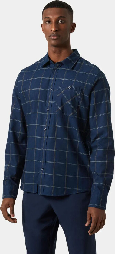 Men’s Aker Flannel Long Sleeve Shirt Blå S GrønnS