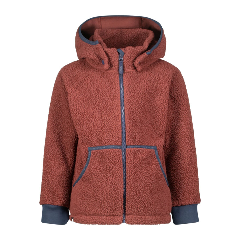 Branas Teddy Fleece Jacket, fleecejakke barn Cabarnet brown