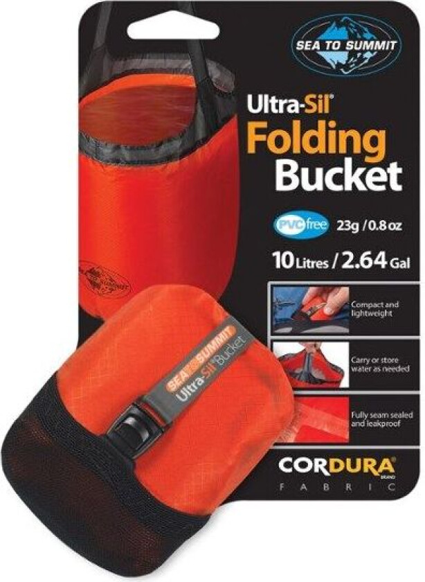 Bilde av Sea To Summit Folding Bucket Ultrasilicone 10l Orange Orange/Black