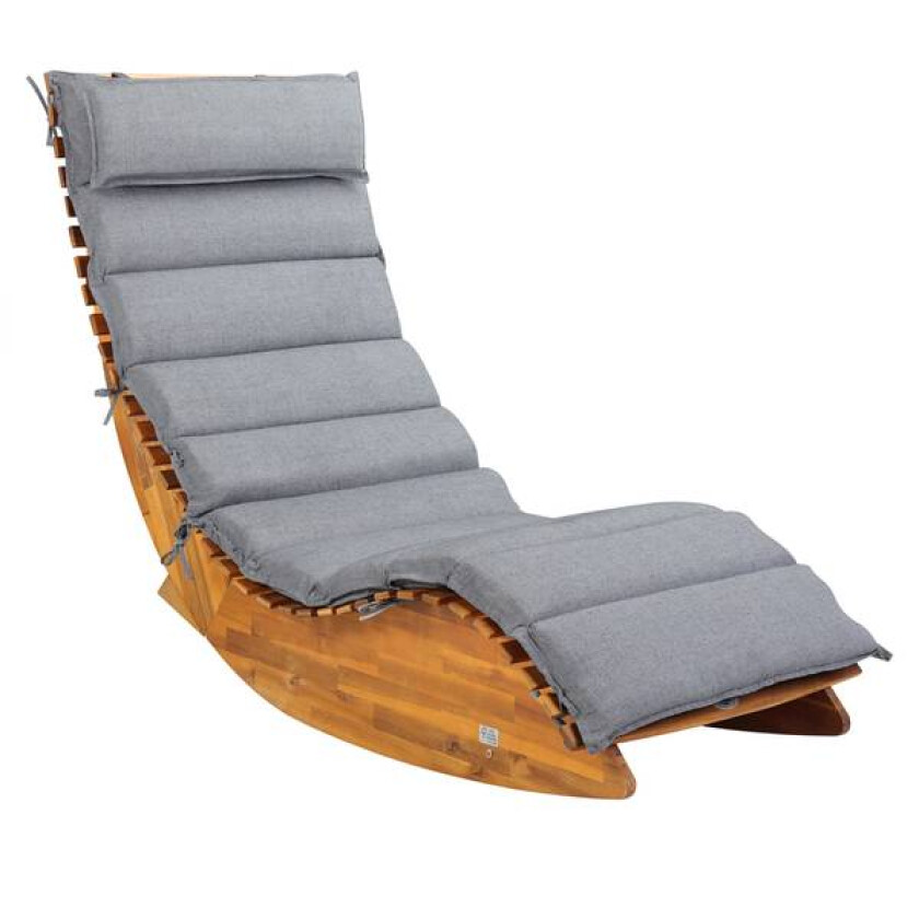 Pute sauna solseng 177x58x7cm - lynggrå