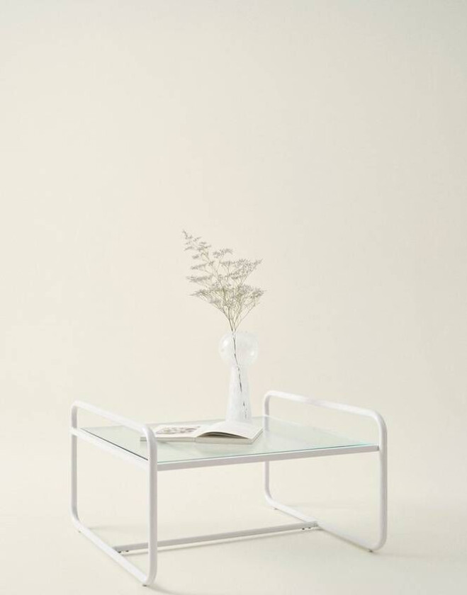 sofabord 80x80 cm Matt hvit hvit