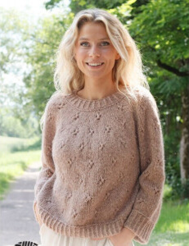 Sommarfin Sweater by DROPS Design - Genser Strikkeoppskrift str. S - X - XXX-Large