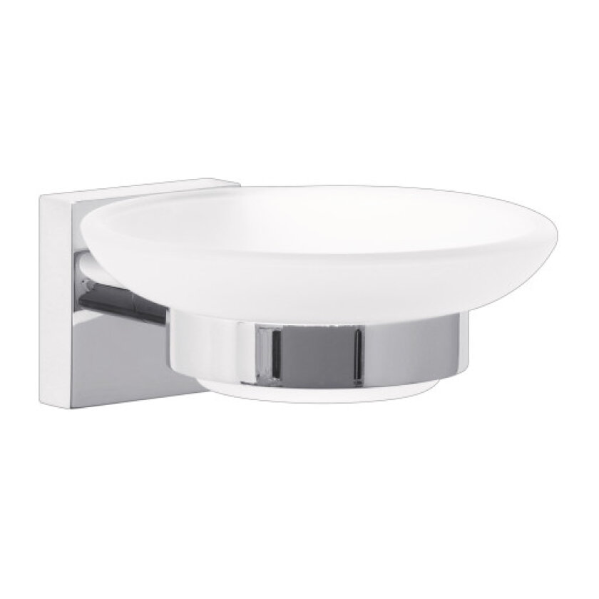 Ekkro såpeskål, glas/krom
