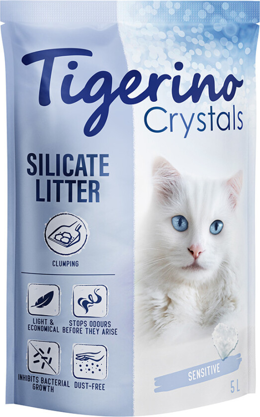 Crystals klumpende kattesand - Sensitive, parfymefri - 5 l
