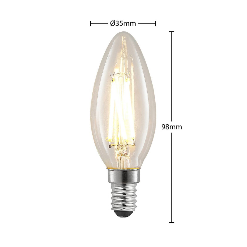 LED-pære E14 4 W 2 700 K stearin, filament, dim