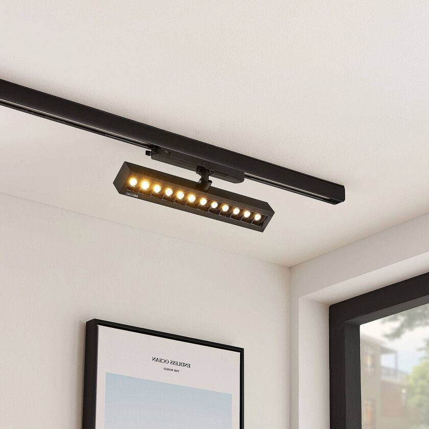 Millay LED-skinnespot, svart 3 000 K