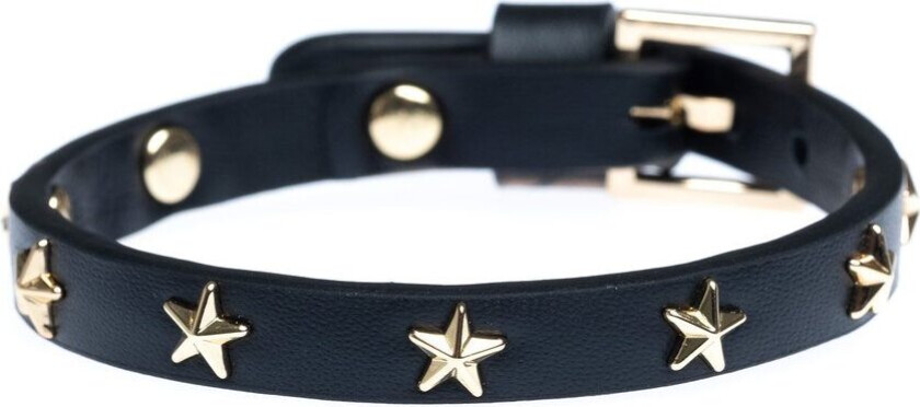 DARK Leather Star Stud Bracelet Mini Black