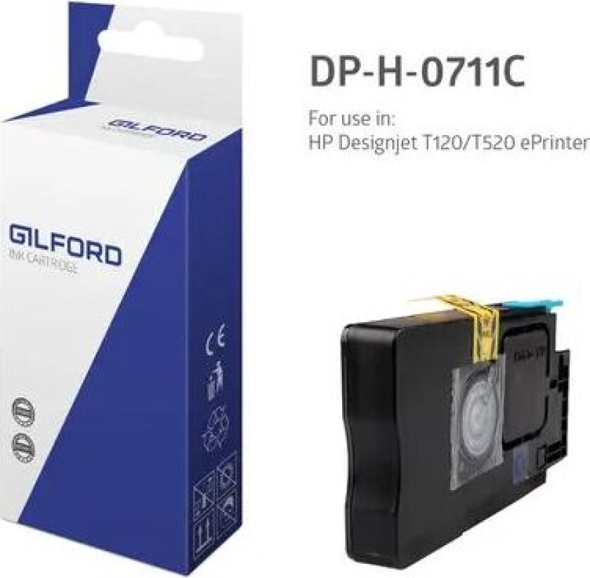 Blekk Cyan 711, 29ml - Dj T120 - Cz130a