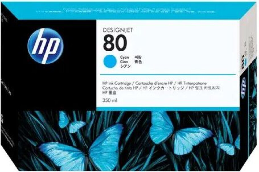 Hp Blekk Cyan No.80 Dj 1050c/1055cm 350ml