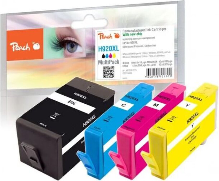 Blekkpatron tilsvarer HP 920XL multipakke