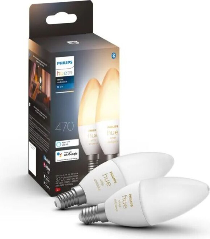 Ambiance Smart LED-pære E14 470 lm 2-pk.