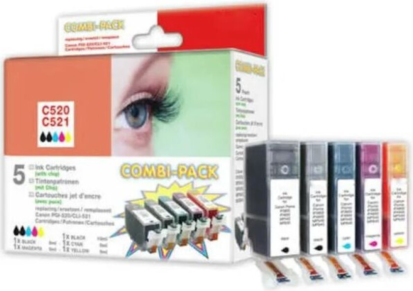 Blekktype Canon PGI-520/CLI-521-verdi Pack