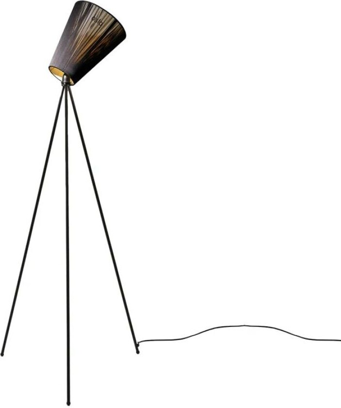 Oslo Wood gulvlampe Black, matt sort stativ