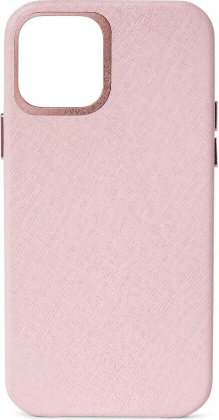 Backcover skinndeksel for iPhone 12 mini i rosa Saffiano skinn
