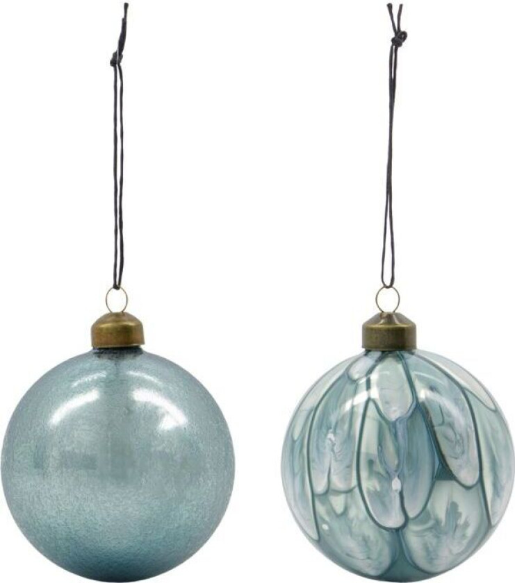 Runy juletrekule Ø 8 cm 2 deler Lyseblå