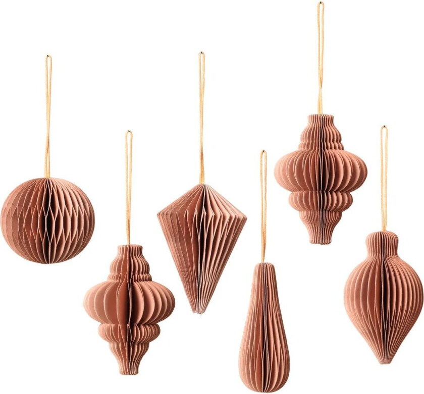 Christmas mix juletrepynt 6-pakning Dusty pink