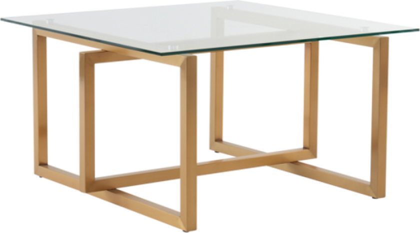 sofabord 80x80 cm Glass/gull