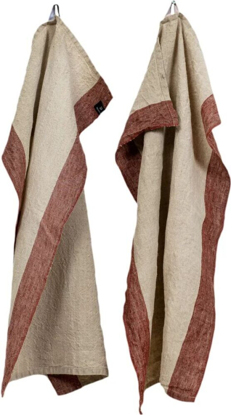 Randolf kjøkkenhåndkle 50 x 70 cm 2-pakn. Lingonberry-natural