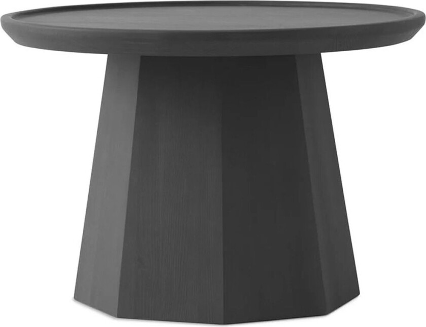 Pine table large sidebord Ø 65 cm H: 44,5 cm Dark grey