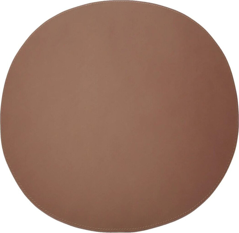 spisebrikke skinn rund cognac