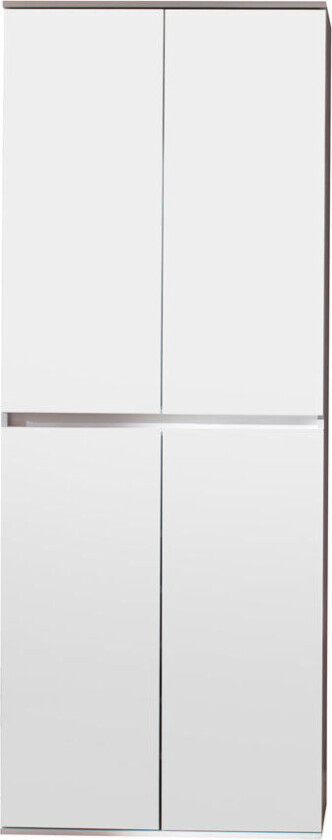 Minor garderobeskap 4 dører, hvit, speil.