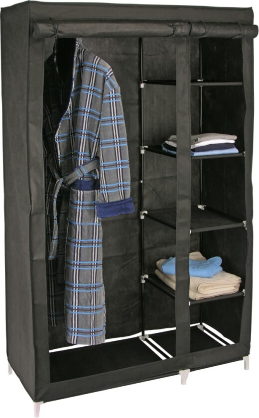 Garderobe 110x46x178 cm stoff svart