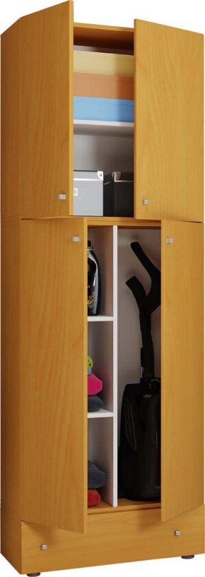 LonaXXL garderobeskap 4 dører 1 skuff bøk dekor.