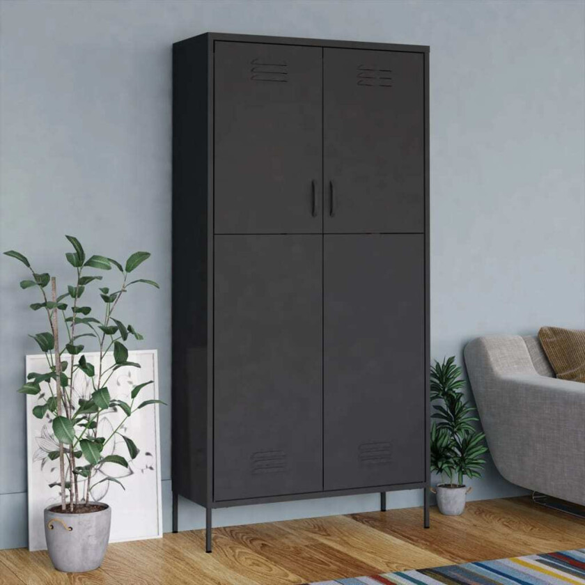 Bilde av Garderobe antrasitt 90x50x180 cm stål