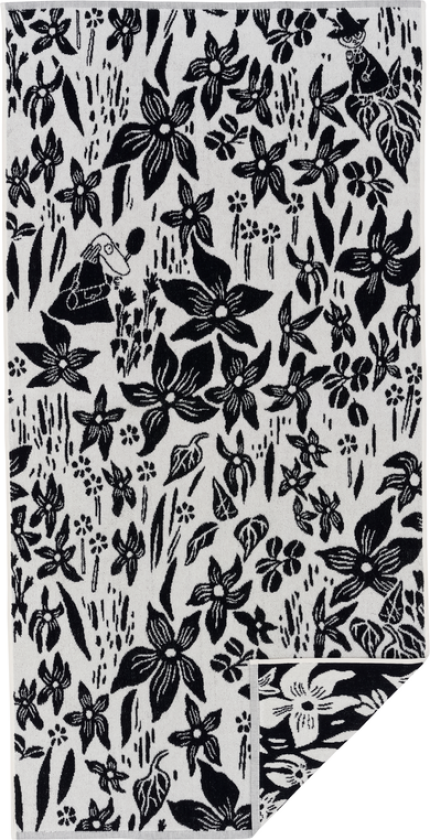 Mummitrollet badehåndkle 70 x 140 cm Lilja svart-hvit