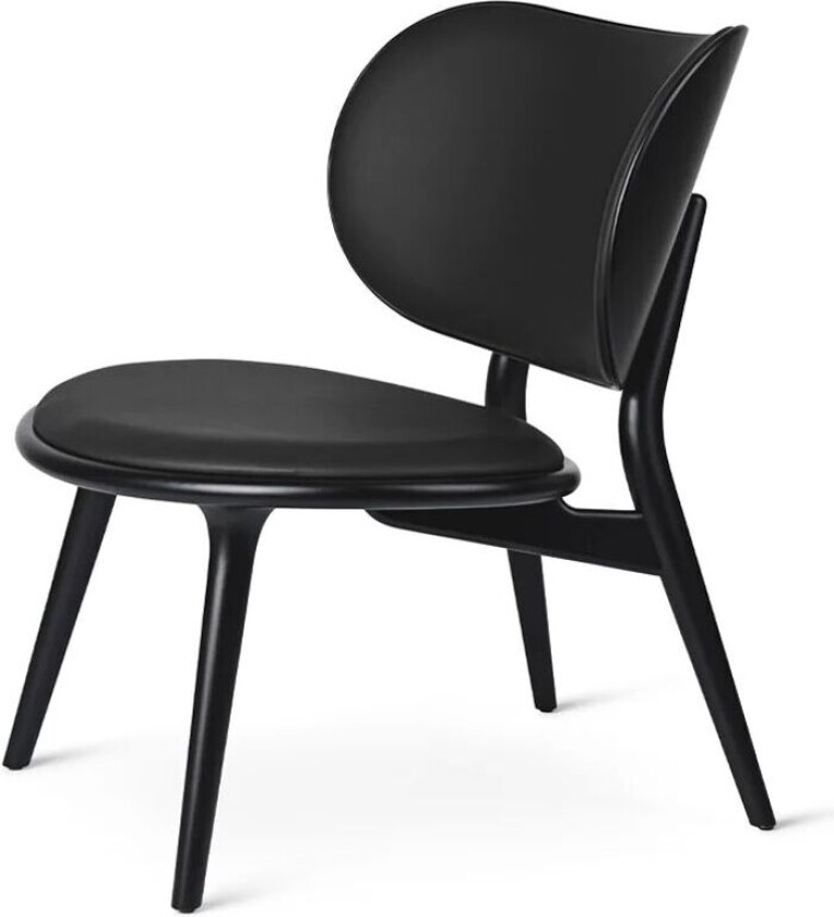 The Lounge Chair loungestol skinn black, svartbeiset bøkestativ