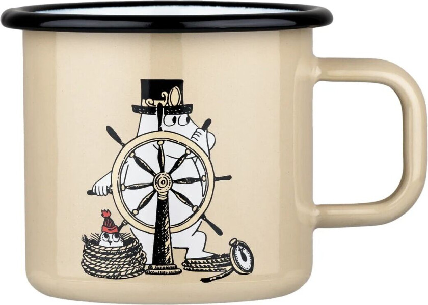 Mummitrollet emaljeskål Eventyreren 37 cl Beige