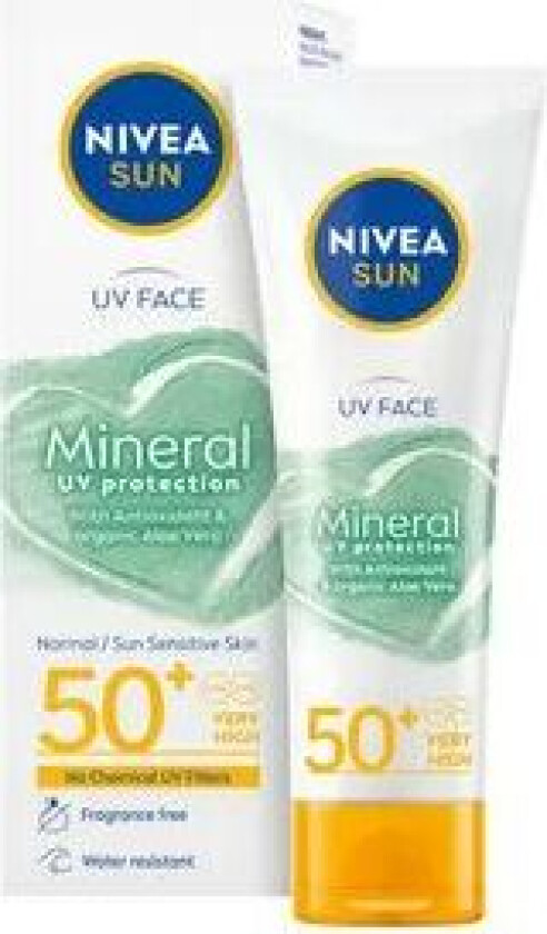 Nivea UV Face Mineral Sunscreen, 50 ml Nivea Solbeskyttelse til ansikt