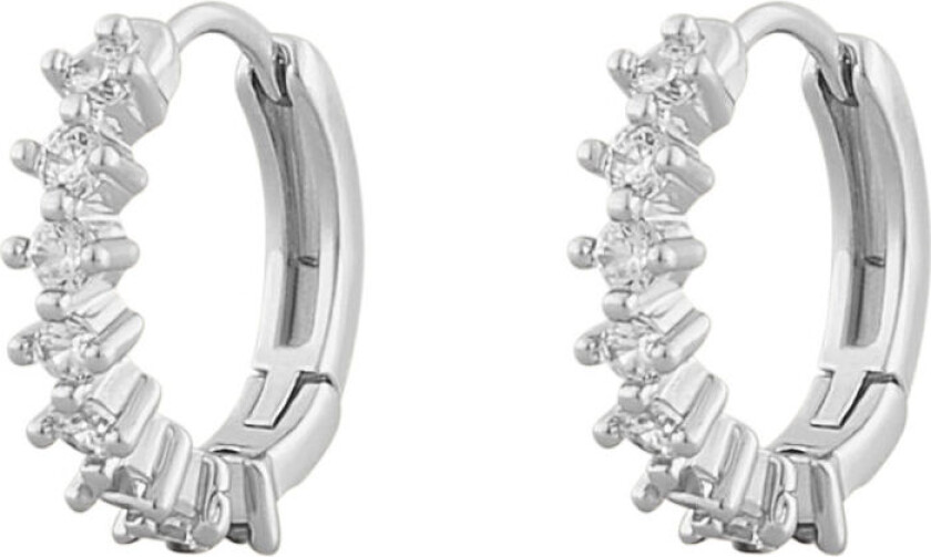 Snö of Sweden Nuit small ring ear silver/clear,  Snö of Sweden Øredobber