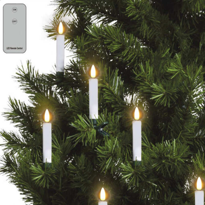 Bilde av trådløst LED juletrelys med 3D flamme