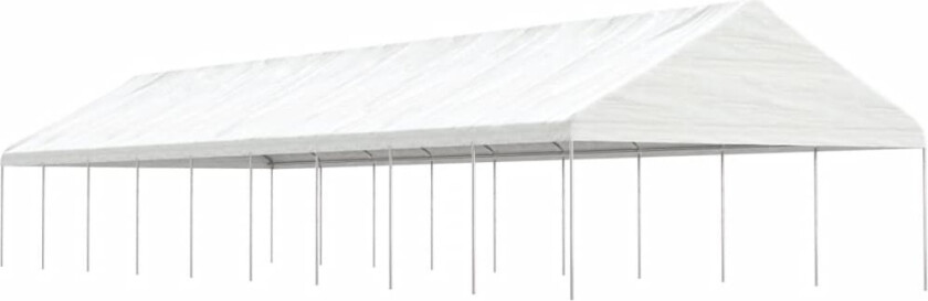 Paviljong med tak hvit 20,07x5,88x3,75 m polyetylen