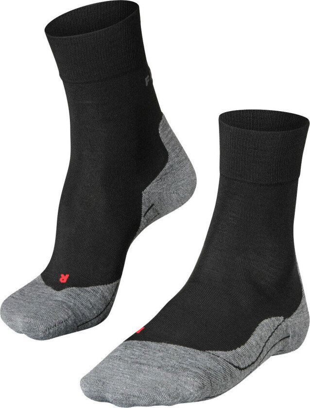 Women's RU4 Wool Running Socks 41-42, Black-Mix