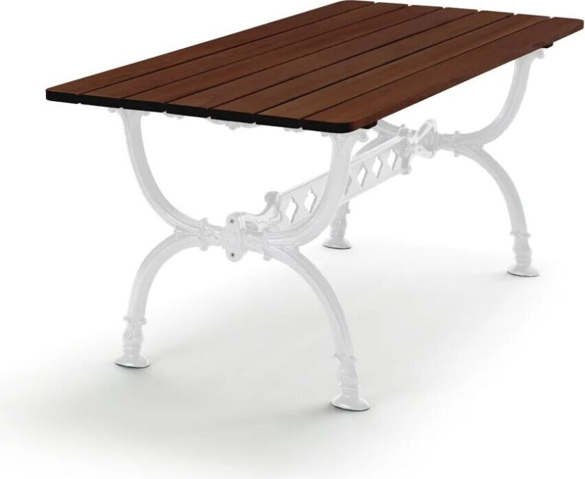 Byarum bord 142x72 cm Furu brun beis, hvitt stativ