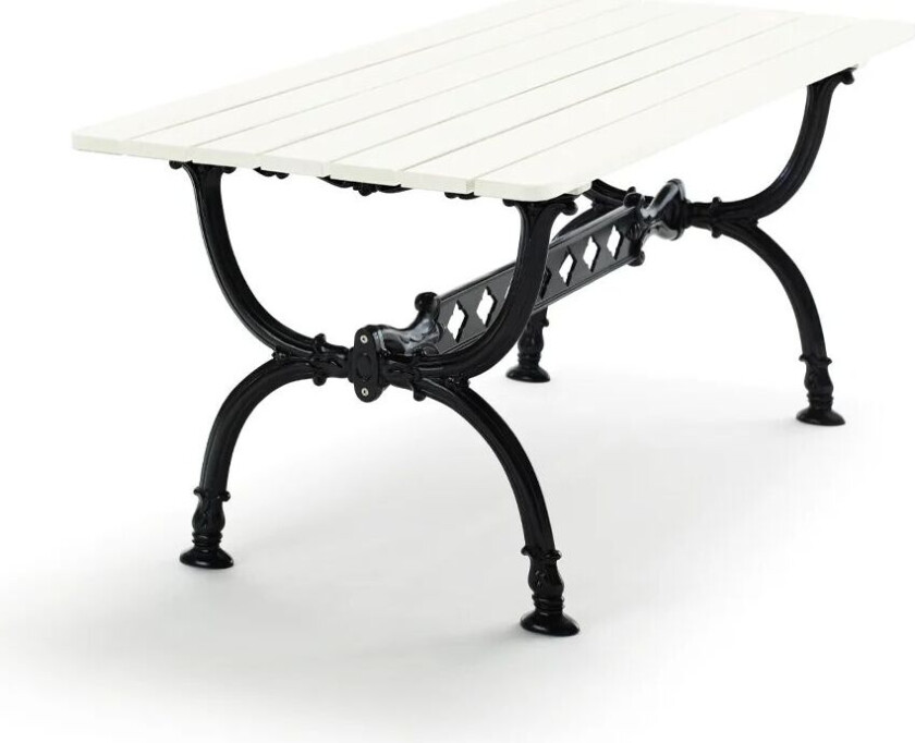 Byarum bord 142x72 cm Hvit lakk furu, svart stativ