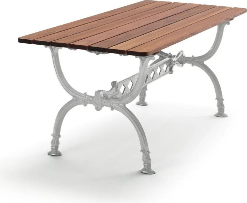 Byarum bord 142x72 cm Mahogny, rått aluminiumstativ