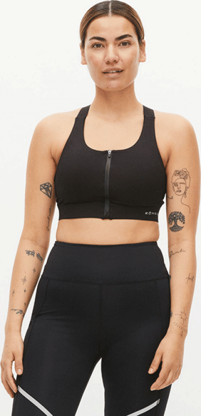 Zip Up Sportsbra XS, Black