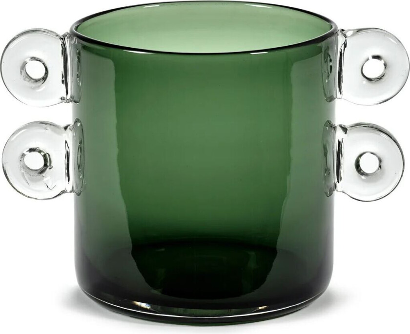 Wind & Fire vase med hank 18 cm Dark green