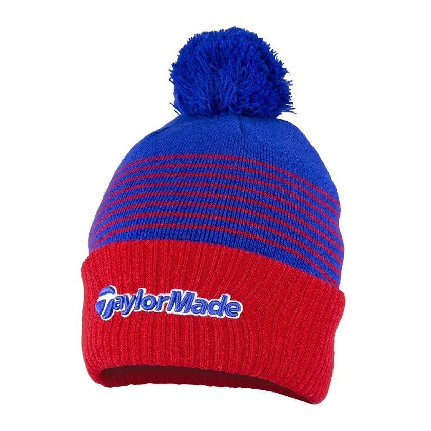 Bobble Beanie Lue Blå/Rød