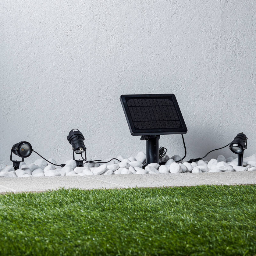 Malida LED-solcellelampe med jordspyd, 3stk