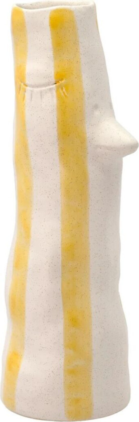 Styles vase med nebb og øyevipper 34 cm Yellow