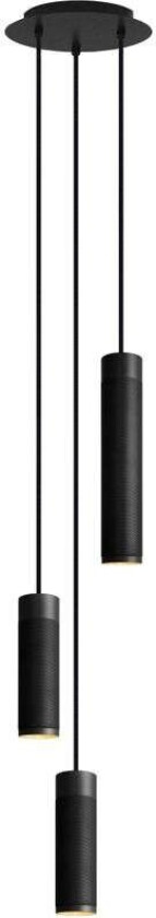 - Patrone Cluster 3 Pendel Svart Brun Messing