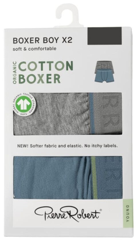 Bilde av Boxer Cotton Boy Greymel-Lapisblue 158-164