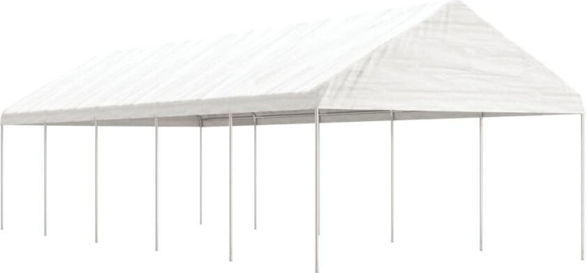 Paviljong med tak hvit 11,15x4,08x3,22 m polyetylen
