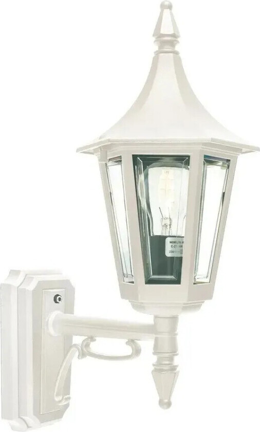 - Rimini/Milano Up Utendørs Vegglampe m/Hjørnebeslag Hvit
