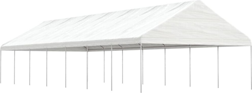 Paviljong med tak hvit 15,61x5,88x3,75 m polyetylen